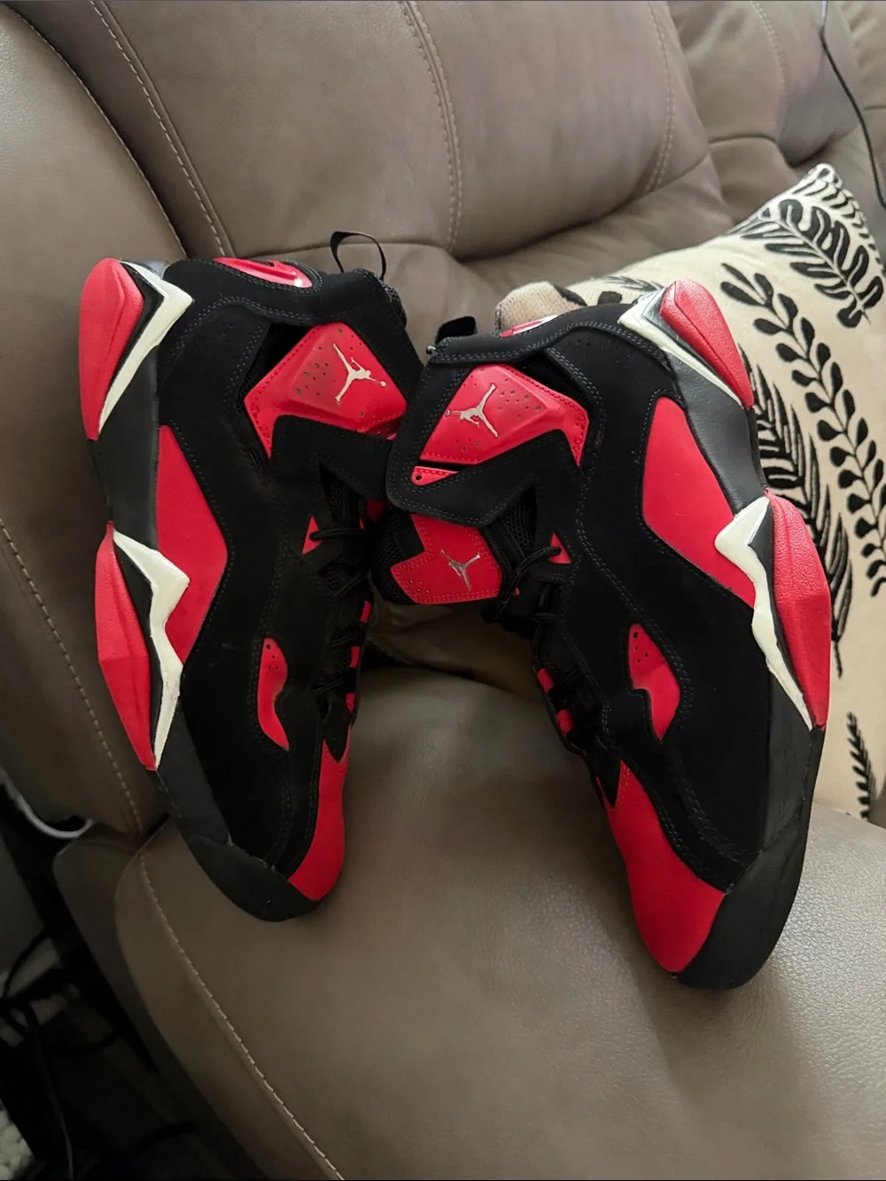 Jordan High-Top Basketball Sneakers in Red and Black